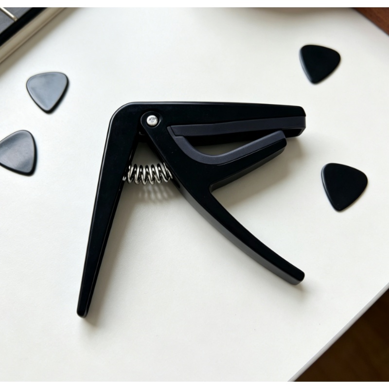 Musical Instrument Hawaii - ที่หนีบจูนกีตาร์แบบมืออาชีพ สีดำ อูคูเลเล่คาโป ตัวปรับจูนแบบเปลี่ยนเร็ว อุปกรณ์เสริมเครื่องดนตรี อะคูสติก