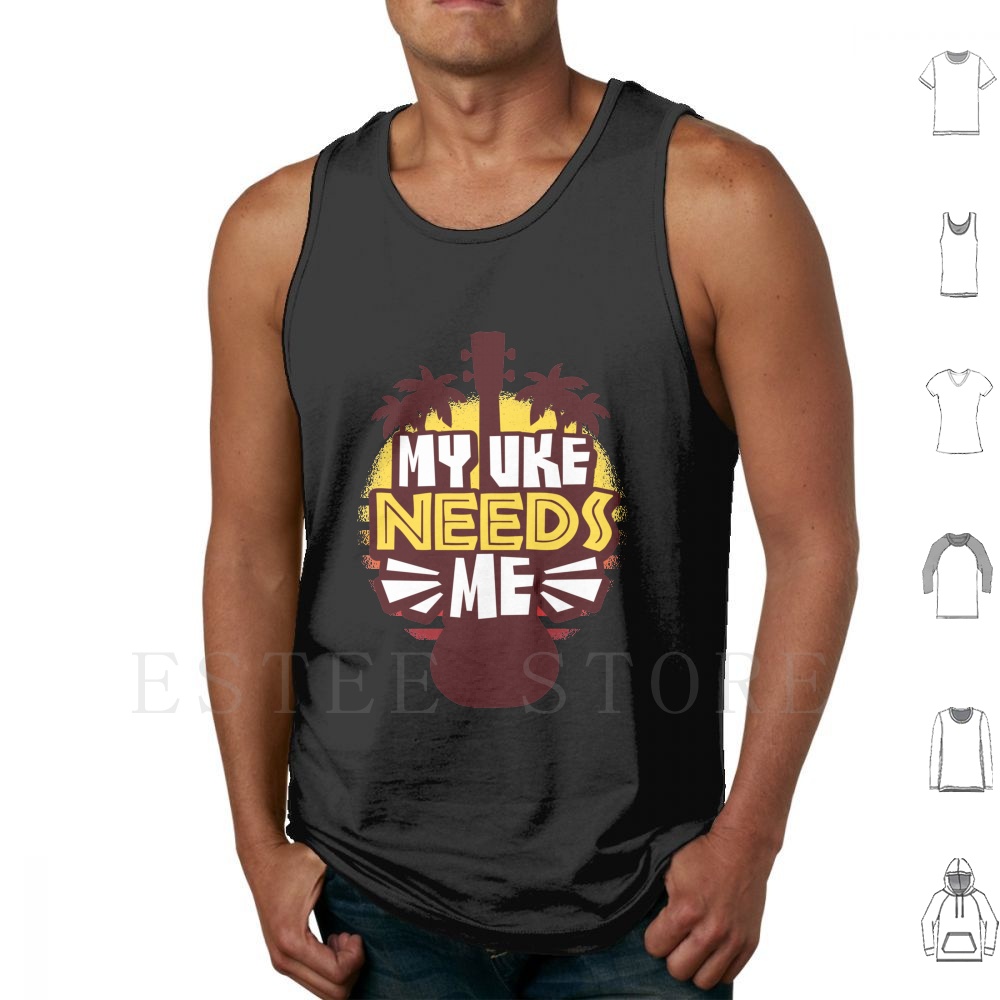 Musical Instrument Hawaii - Ukulele เสื้อกล้ามเสื้อกั๊กแขนกุด Ukulele Uke เครื่องดนตรีฮาวายเครื่องดนตรี
