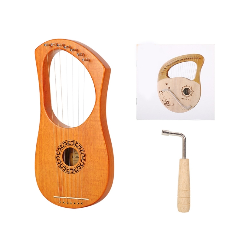Musical Instrument Groups - อเนกประสงค์ 7 String Lyre Harp เครื่องดนตรีไม้ทนทานสร้างดีเยี่ยมสำหรับกิจกรรมกลุ่มฝึกซ้อมดนตรี