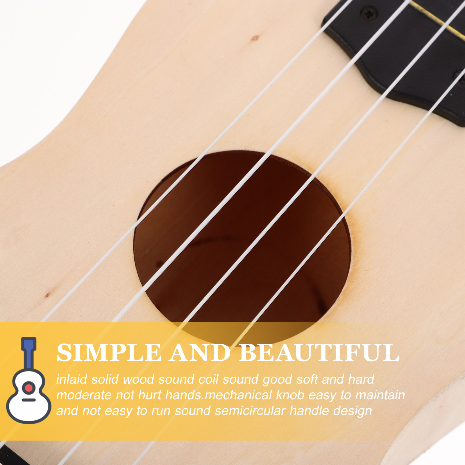 Musical Instrument Hawaii - ชุดอุปกรณ์ทำอูคูเลเล่ DIY ขนาด 21 นิ้ว ไม้บาสวูดแบบยังไม่เคลือบ