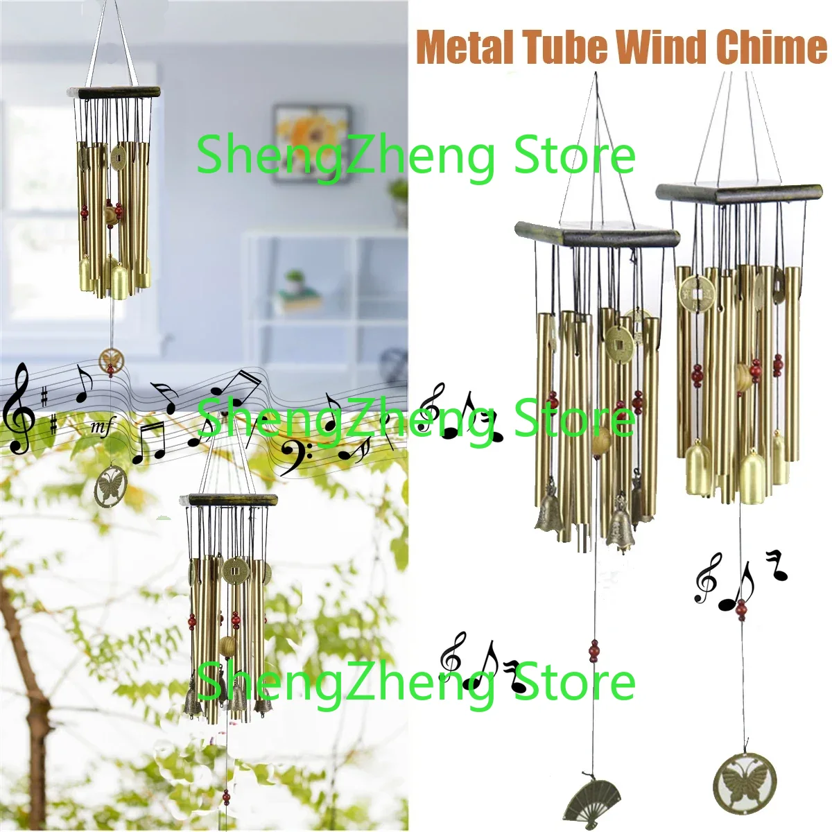 Wind Chime Tubular - ไม้เนื้อแข็งท่อกลวงท่อโลหะท่อกระดิ่งลมป้องกันสนิมของขวัญ