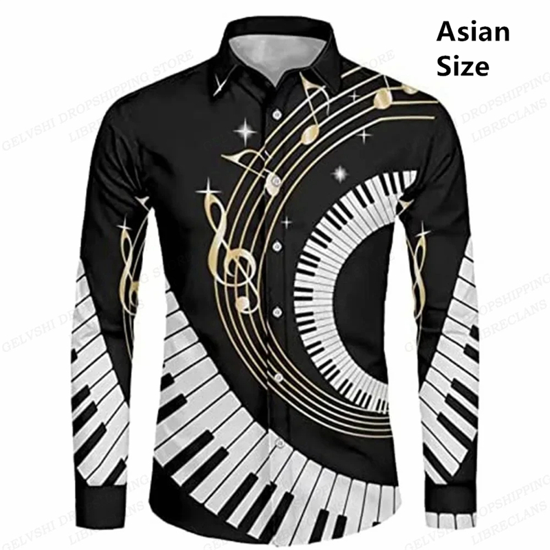 แขนยาวสีดําฮาวายผู้ชายเสื้อแฟช - Musical Instrument Hawaii บทวิจารณ์และราคา