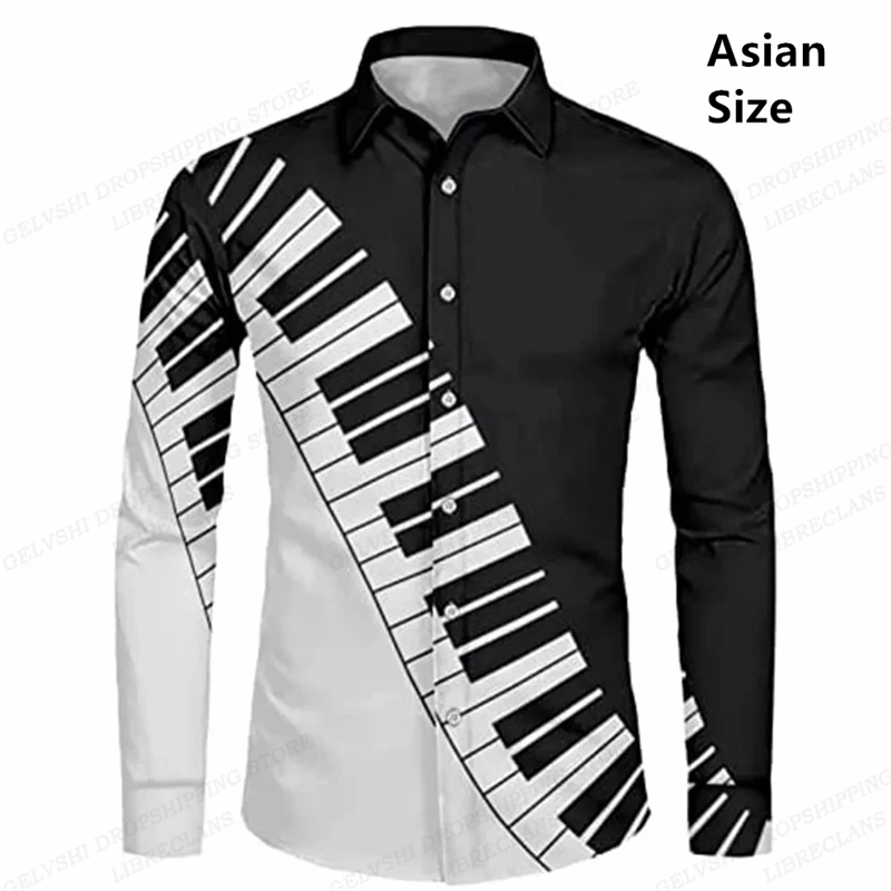 แขนยาวสีดําฮาวายผู้ชายเสื้อแฟช - Musical Instrument Hawaii บทวิจารณ์และราคา