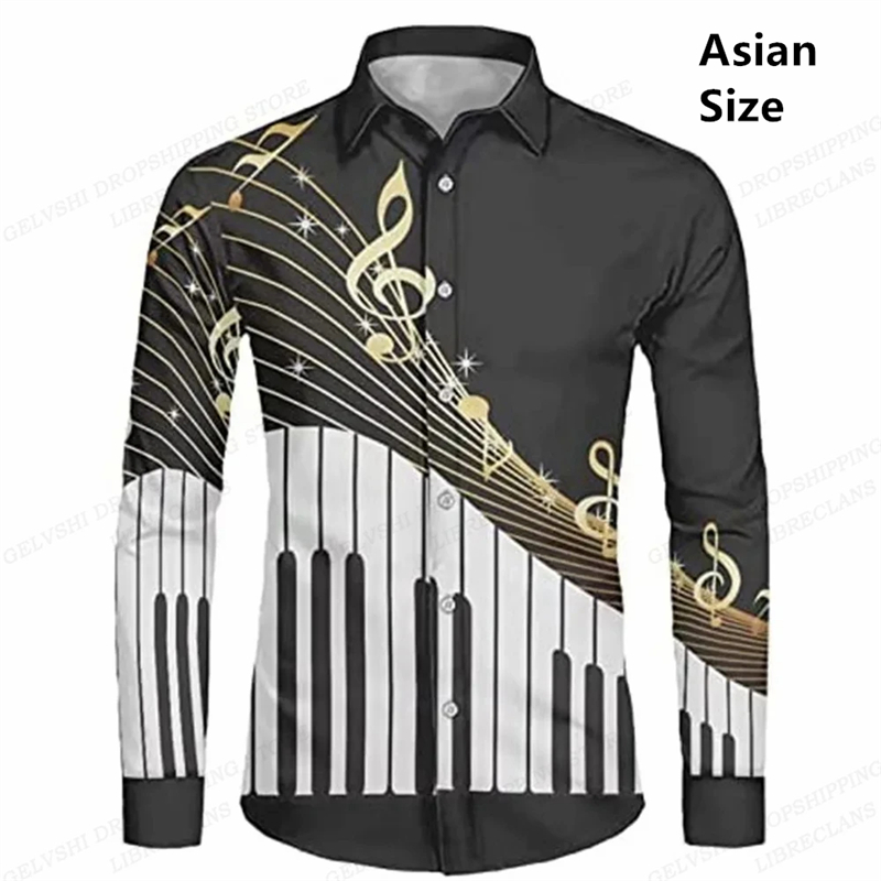 แขนยาวสีดําฮาวายผู้ชายเสื้อแฟช - Musical Instrument Hawaii บทวิจารณ์และราคา