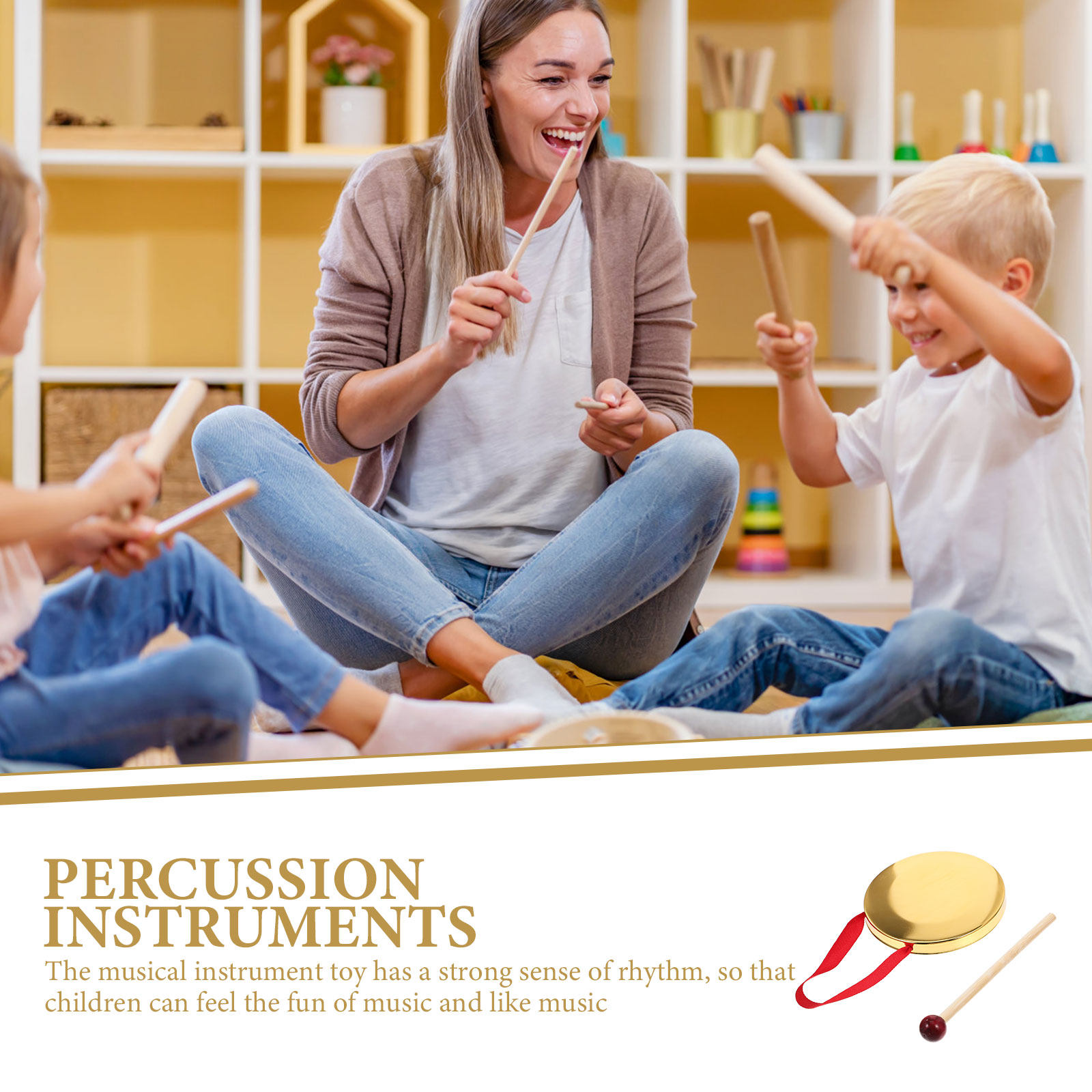 1 ชุด ฆ้องมือถือขนาดเล็ก เครื่ - Musical Instrument Gong บทวิจารณ์และราคา