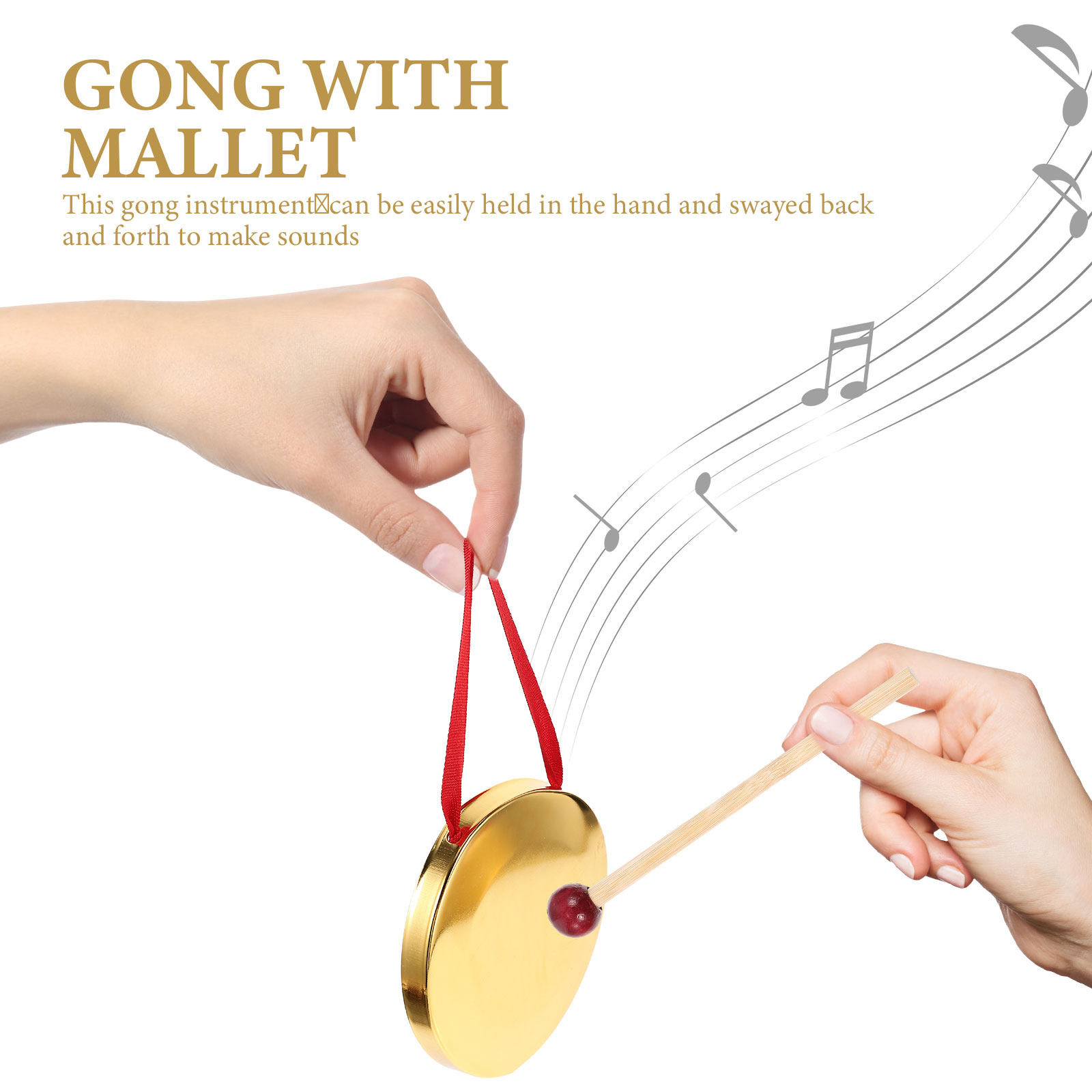 1 ชุด ฆ้องมือถือขนาดเล็ก เครื่ - Musical Instrument Gong บทวิจารณ์และราคา