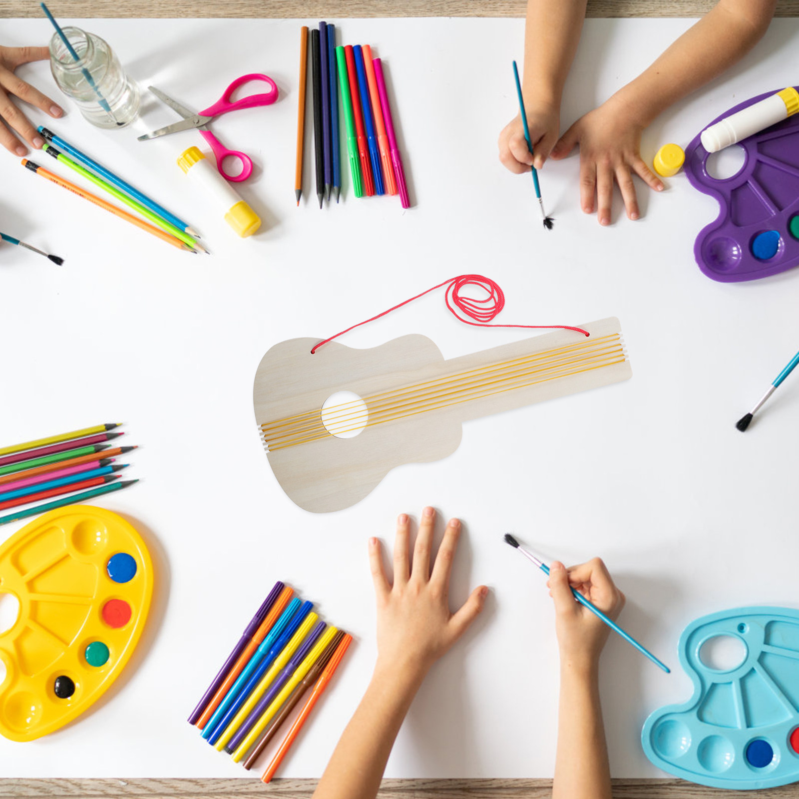 4 ชิ้น กีตาร์ไม้สำหรับเด็ก DIY - Musical Instrument Diy For Kids บทวิจารณ์และราคา